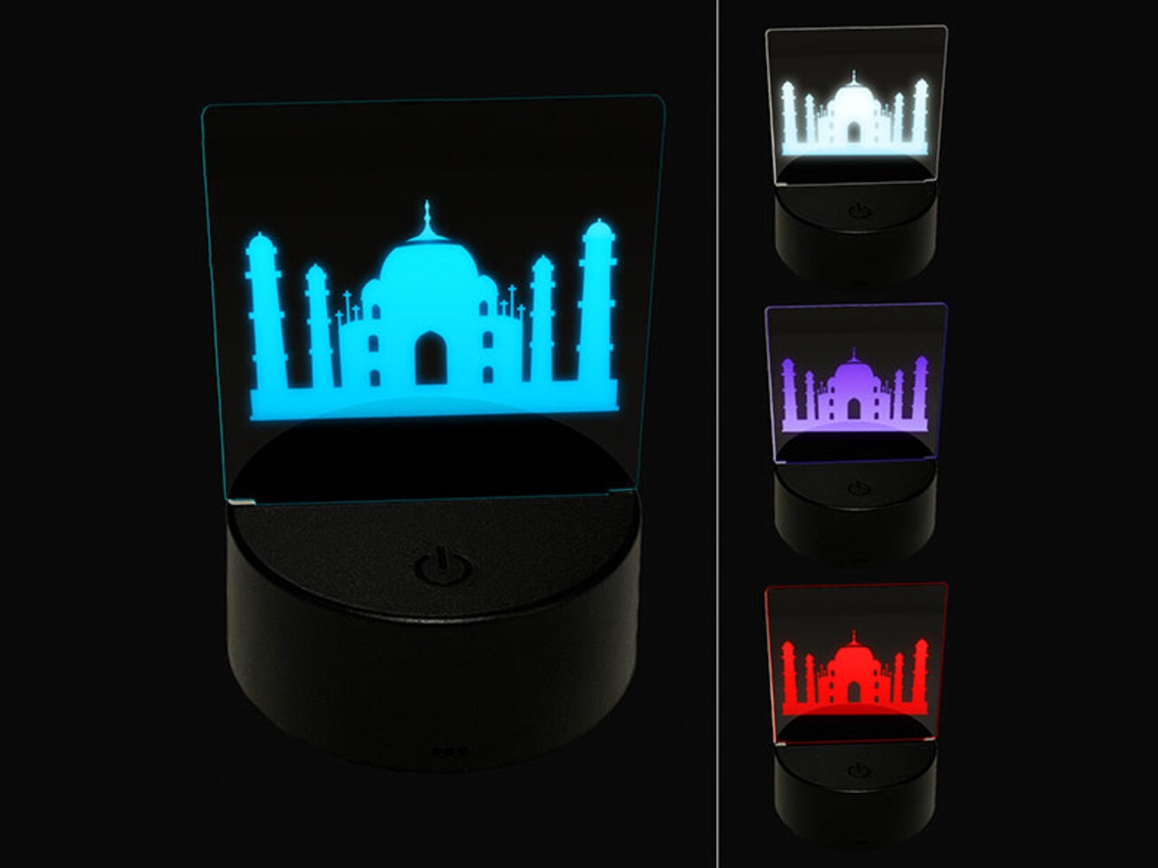 Taj Mahal Agra India Landmark Silhouette 3D Illusion LED Night Light Sign Nightstand Desk Lamp